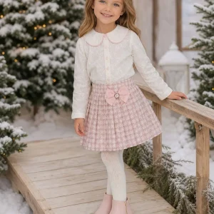 Girls Tweed Skirt & Blouse