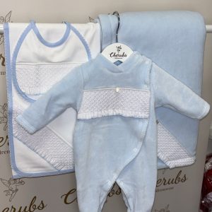 Blue Smocked 4 Piece Set